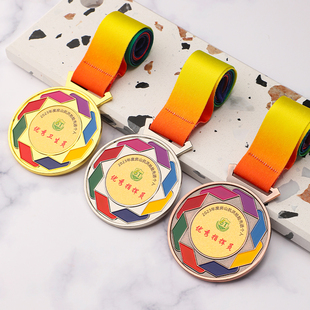 金属奖牌定制定做运动会马拉松百米长跑比赛冠军挂牌金银铜纪念品