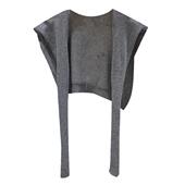 百搭时尚 纯色韩国披肩女袖 坎肩外搭围脖针织马甲 2025年新款 秋装