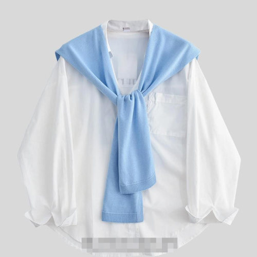 披肩女春夏韩版百搭蓝色