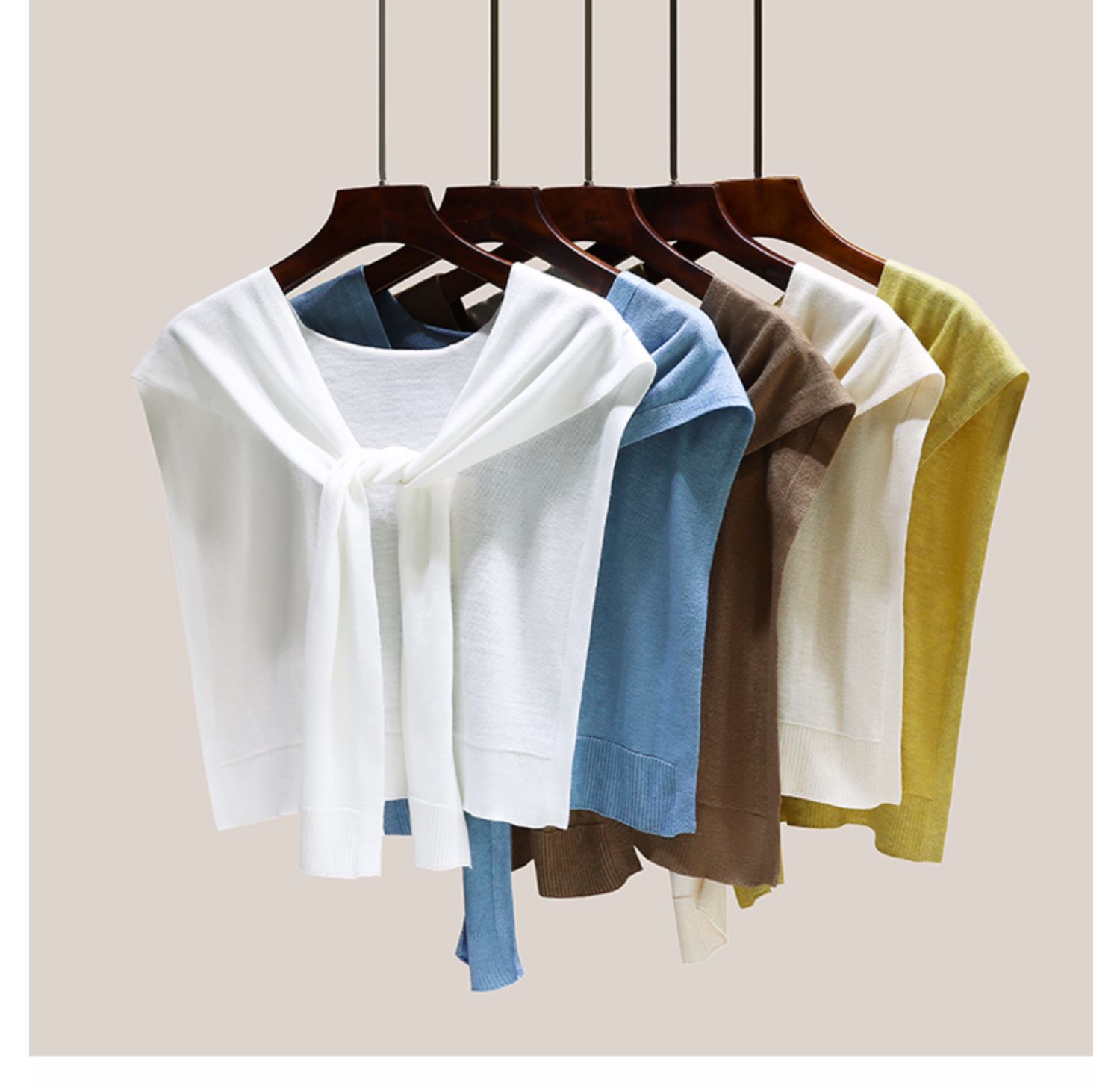 网红衬衫小披肩外搭女2025春秋针织空调衫毛衣马甲坎肩薄款搭肩