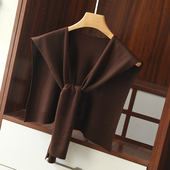 秋冬针织披肩男女羊绒坎肩外搭空调巾薄款 网红护颈椎时尚 瑜伽搭肩