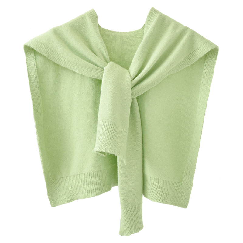 针织搭肩2025新款小披肩外搭衬衫衬衣网红绿色女草绿色上衣配裙子