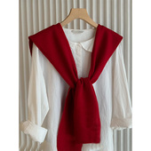 纯色时尚 饰 小披肩针织百搭空调房安可拉红披肩2025春秋搭肩叠穿装