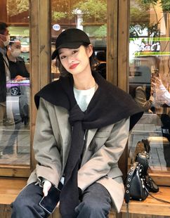 韩版ins纯色针织围巾女2025春秋季百搭保暖披肩新款学生情侣围脖