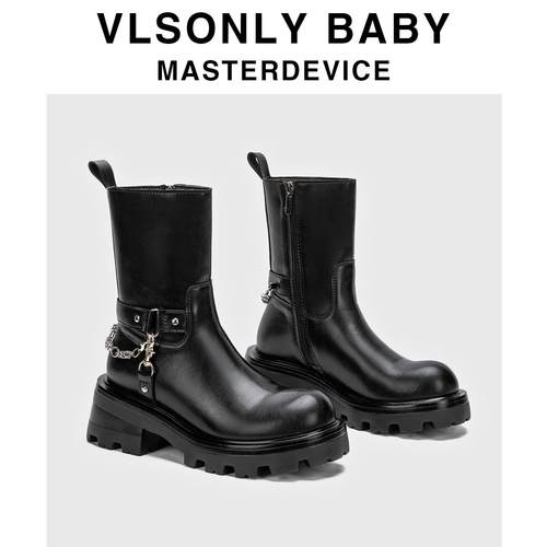 靴子女马丁靴女2024新款黑色厚底