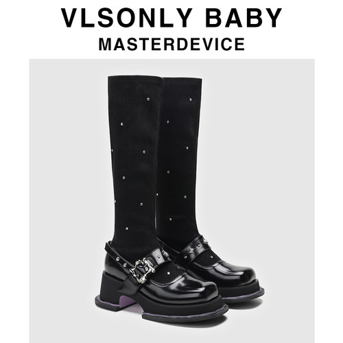 厚底弹力瘦瘦不过膝长靴女