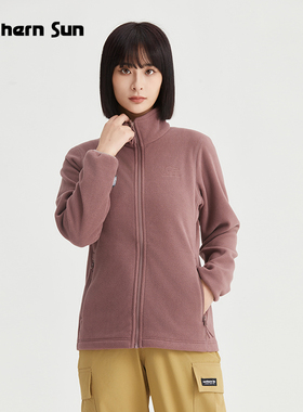 诺思山户外抓绒衣女士秋冬抗静电立领保暖冲锋衣内胆休闲通勤3692