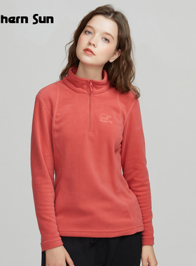 诺思山户外休闲抓绒衣秋冬男女摇粒绒立领套头抗静电保暖内胆1553