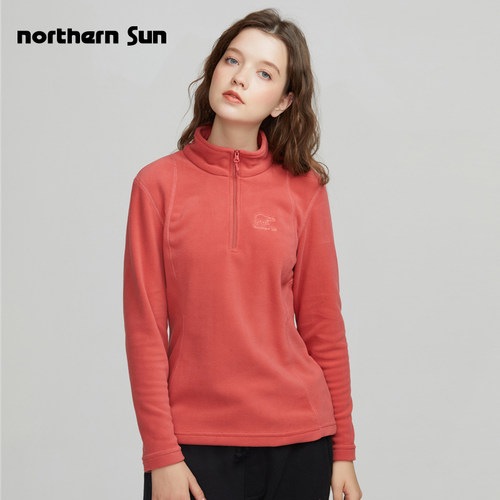 诺思山保暖摇粒绒立领套头抓绒衣