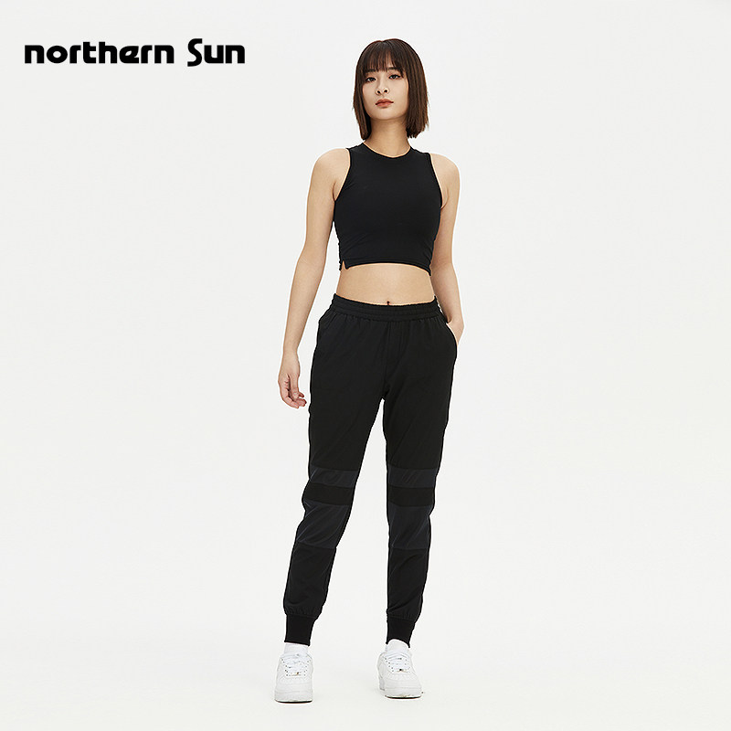 诺思山户外女速干运动长裤夏季薄款拼网纱弹力快干防泼水跑步1800