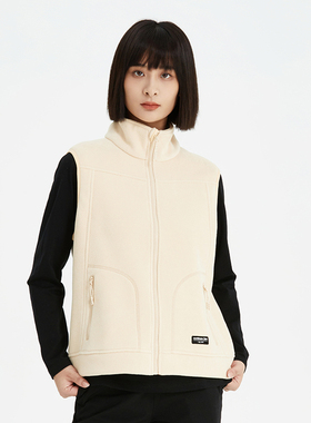 诺思山休闲抓绒马甲女冬秋冬双层加厚保暖摇粒绒运动背心坎肩2594