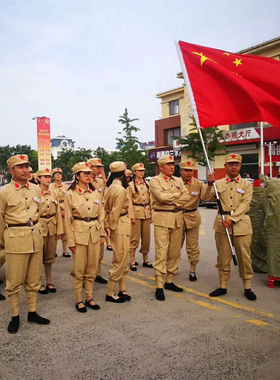 抗美援朝老式红军中国人民解放军志愿军5049式抗战土黄表演出服装