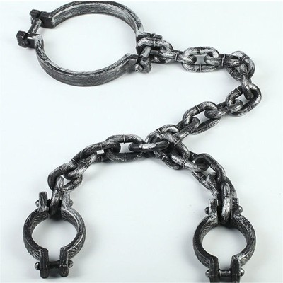 囚犯道具铁链塑料手铐脚镣枷锁