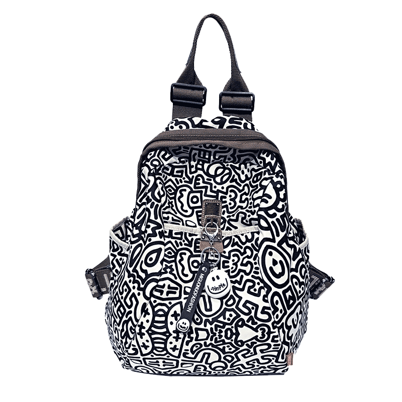 超轻潮牌印花牛津布双肩包女