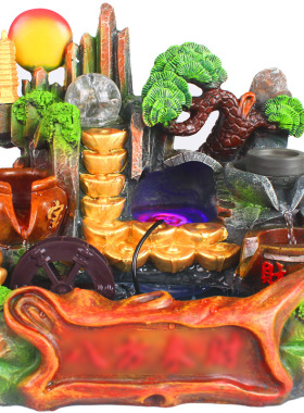 厂家现货高山流水风水摆件 开业用品 风水轮家居装饰品摆件批发