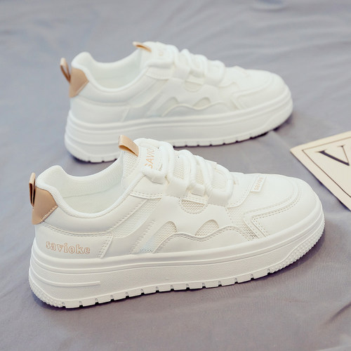 我潮休闲平跟圆头网面鞋透气低帮