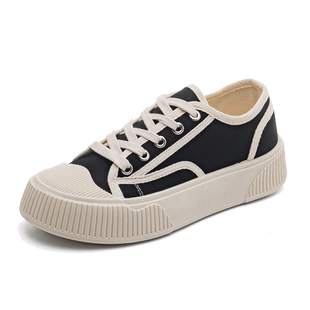 我潮2024新款帆布鞋女百搭平底小白鞋夏款透气布鞋女款爆款女鞋