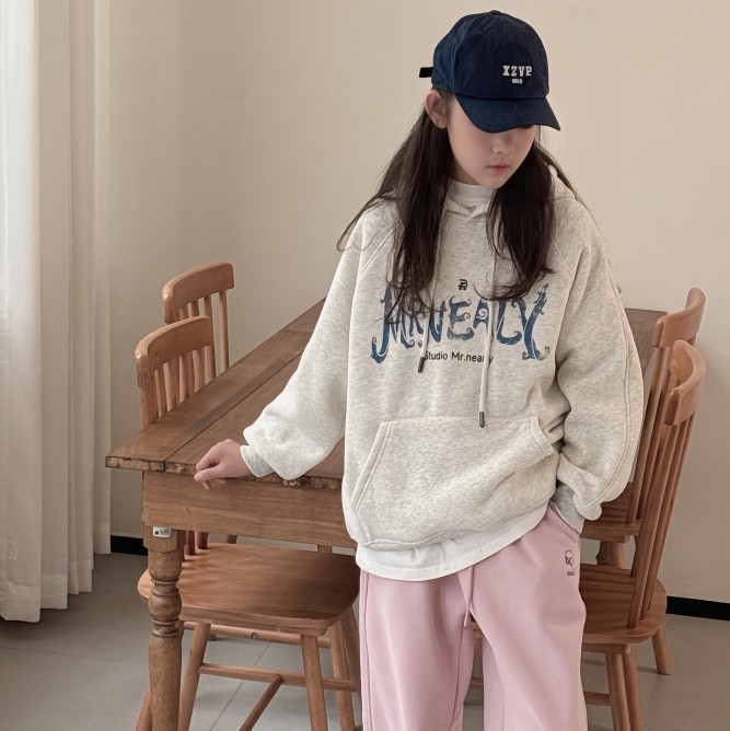 波拉韩国童装2025冬男童休闲抽绳连帽卫衣女童口袋高街字母卫衣,童装/婴儿装/亲子装,卫衣/绒衫,淘宝优惠券,粉丝福利购,淘宝优惠卷