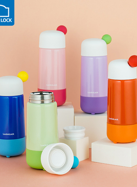 乐扣乐扣豆豆保温杯女316不锈钢水杯小巧便携高颜值学生情侣男生