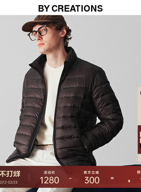 柏品高蓬排骨羽绒服男25冬新轻量化高密防风保暖绒面立领羽绒外套