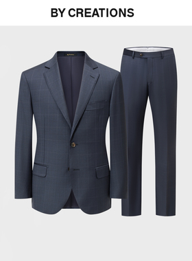 柏品纯羊毛CERRUTI1881面料商务西服套装男春宴会礼服暗格纹套西