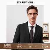 职业通勤纯色西装 单排扣商务正装 男士 柏品纯羊毛人字纹西服套装