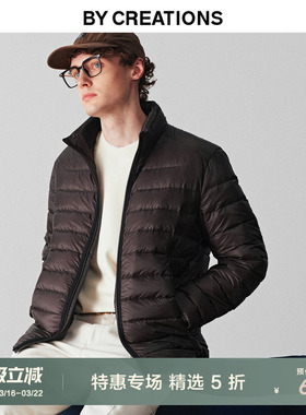 柏品高蓬排骨羽绒服男25春新轻量化高密防风保暖绒面立领羽绒外套