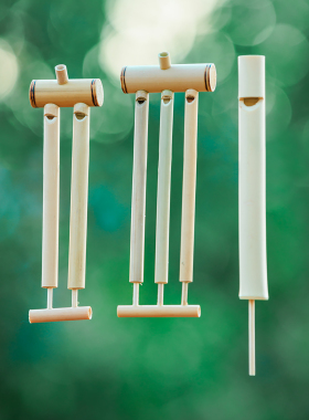 儿童音乐玩具手工竹制水鸟笛哨景区双管三管竹哨子单双排口哨手拉