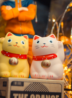 可爱陶瓷猫日式桌面摆件装饰品