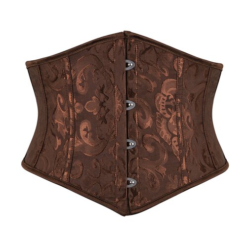 四扣23cm塑身腰封棕色腰夹海盗风