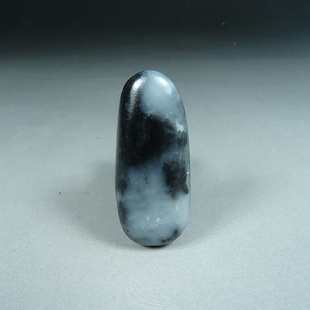 新疆和田玉籽料原石27.2克玉石挂件 原籽黑白分明墨玉青花挂坠D