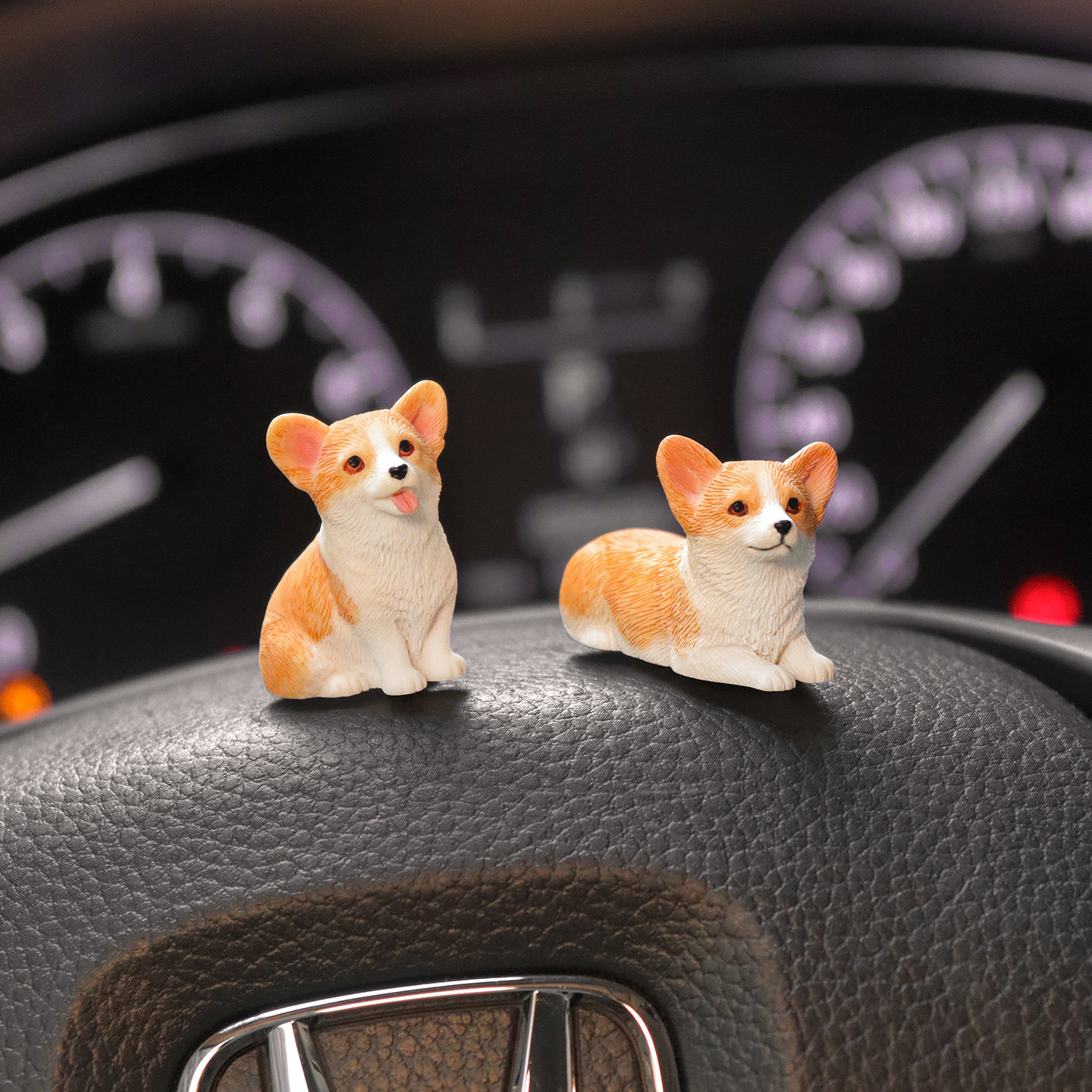 迷你睡姿柯基汽车摆件