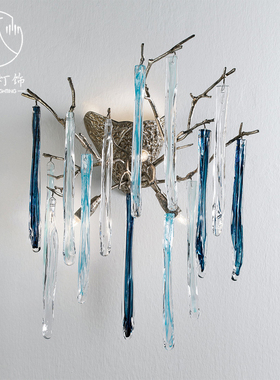 全铜树枝纯铜水晶壁灯客厅卧室床头走廊过道阳台玄关个性创意灯具