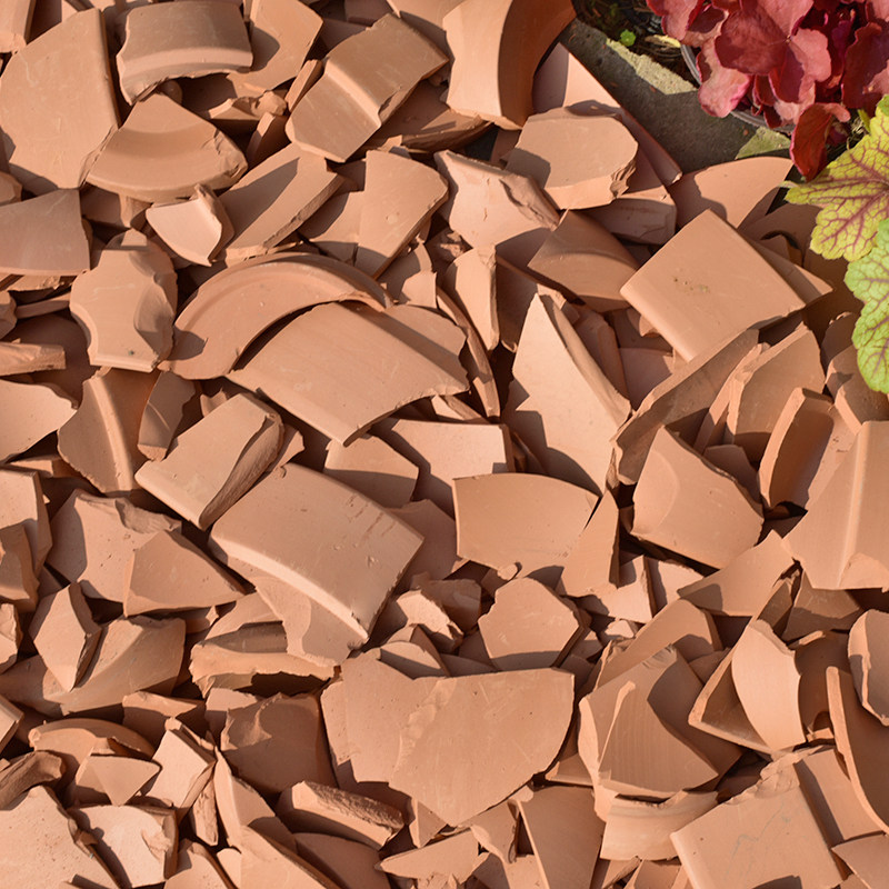 红陶花盆碎片户外庭院花盆园艺装饰品花盆底石摆件