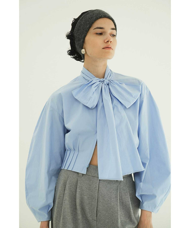 【拍下不退】国内现货CLANE25秋冬蝴蝶结系带短款衬衫