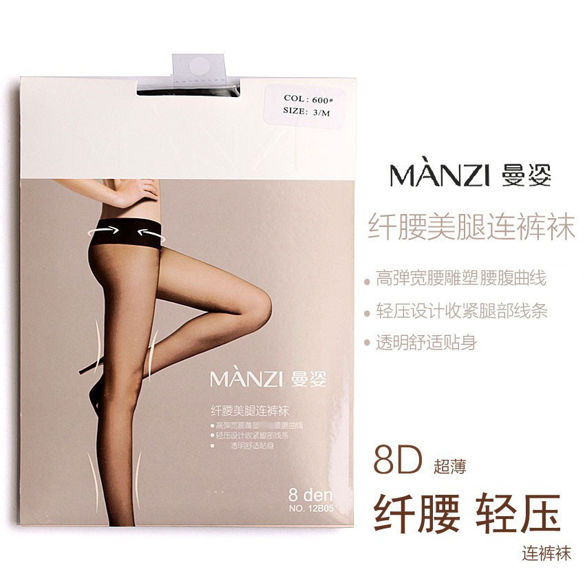 曼姿宽腰收腹t档12b06连裤袜