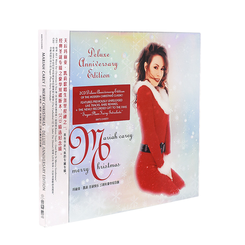 正版 玛丽亚凯莉 圣诞快乐专辑 25周年豪华纪念版 2CD唱片+歌词册