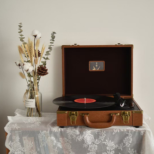 皮箱LP复古留声机 1900mini黑胶唱片机便携蓝牙音响一体式 正版 巫