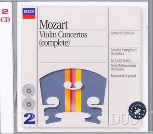 原装进口 莫扎特小提琴协奏曲全集2CD 格鲁米欧 古典唱片 4383232