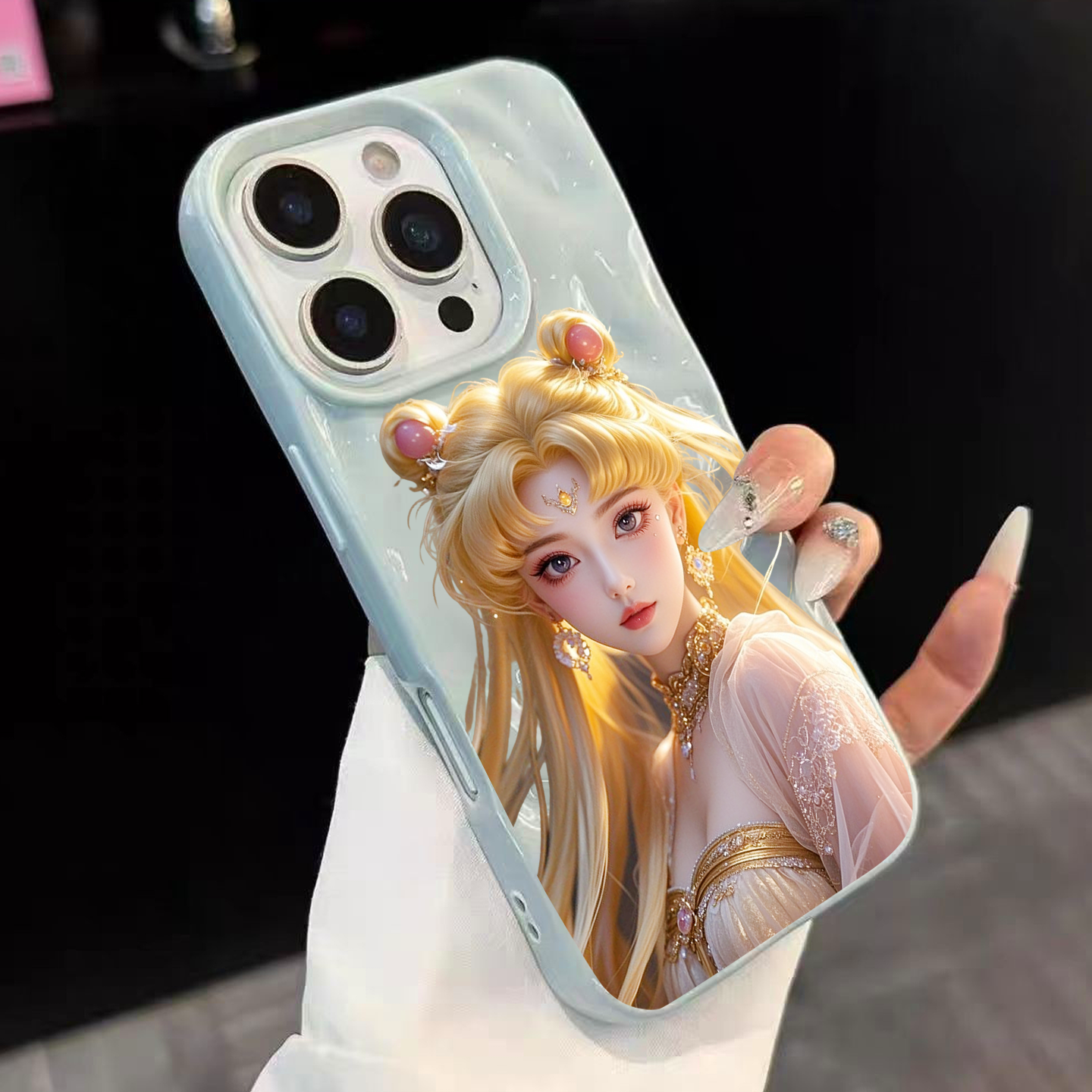 适用苹果16promax手机壳浪漫古风iPhone15月野兔14可爱13动漫i12卡通11小众独特情侣保护套陨石纹TPU