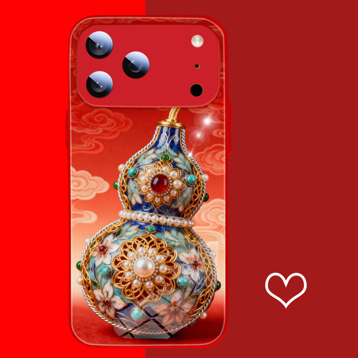 适用iphone17手机壳苹果16保护套景泰蓝掐丝珐琅彩VIVOY300GT招财葫芦15小米17红米Turbo4pro华为P50荣耀X70i