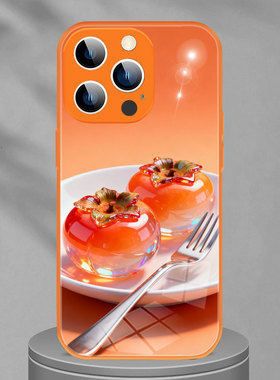 适用OPPOReno15手机壳VIVOY500保护套FindX9pro水晶柿子X300独特A6GT橙色柿柿如意好柿发生吉祥小米17红米K90