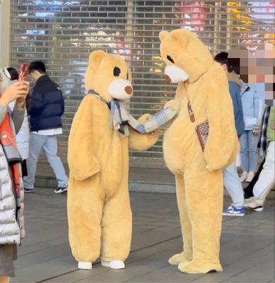 小熊玩偶服裤衩熊跳舞裤兜卡通布偶装熊衣服生日派对表演服装毛绒