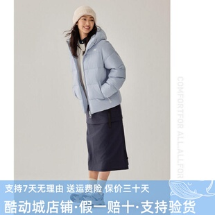 Skechers斯凯奇2025新款女士秋冬防泼水梭织裥棉连帽外套P425W197