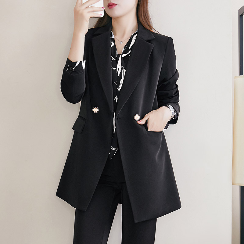 女士小西装外套春秋大码胖mm职业装工装修身西服收腰正装工作套装
