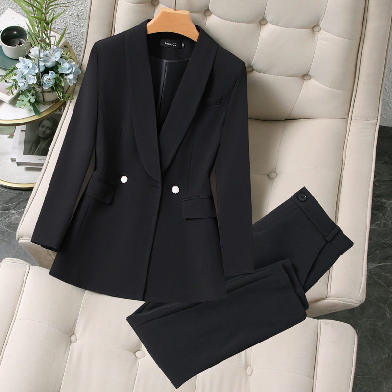 200斤减龄西装外套女大码胖MM西服正装显瘦面试服修身职业装套装