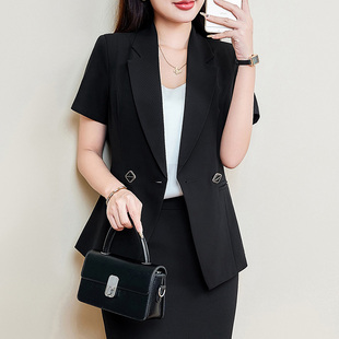 大码面试正装商务高端小西装夏季薄款职业套装200斤胖mm工作西服