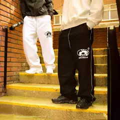 American-Style Trendy High-Street Fashion Printed Casual Wide-Leg Sweatpants with a Unique Design, Unisex Loose Drawstring Jogger Pants