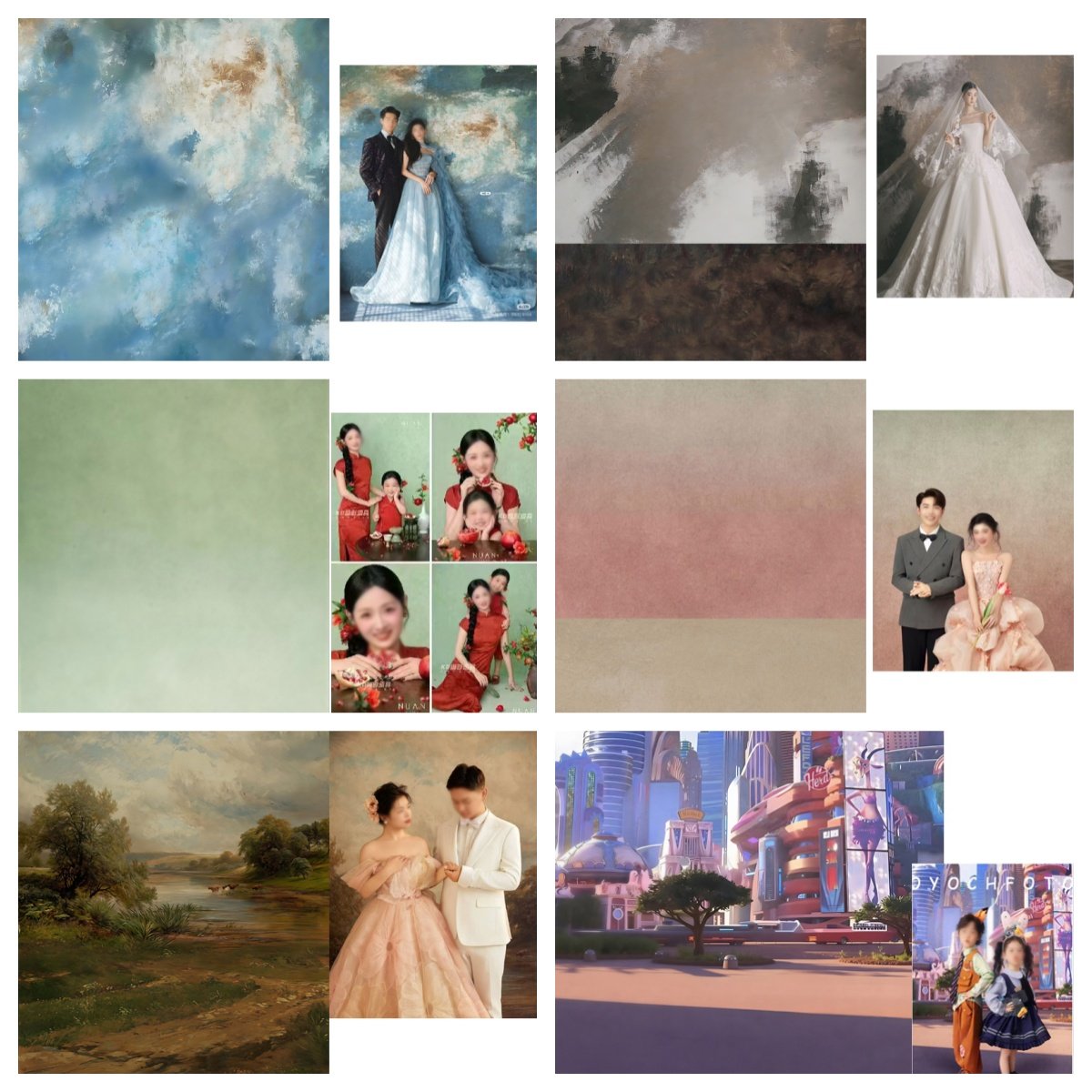 新复古斑驳油画肌理高级感写真婚纱主题摄影背景布影楼画意无纺布