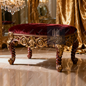 凳化妆凳梳妆凳布艺沙发凳 实木雕花换鞋 欧式 腰型凳茶台凳妆凳法式